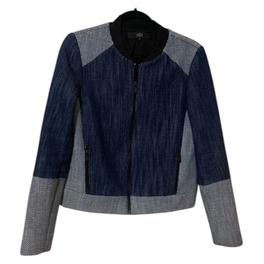 Tibi Front Zip Colorblock Bomber Jacket